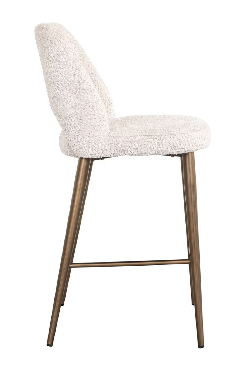 Tabouret de comptoir bouclé crème | Richmond Delphine | Meubleluxe.fr