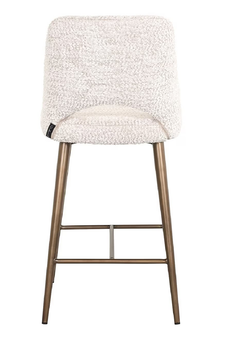 Tabouret de comptoir bouclé crème | Richmond Delphine | Meubleluxe.fr