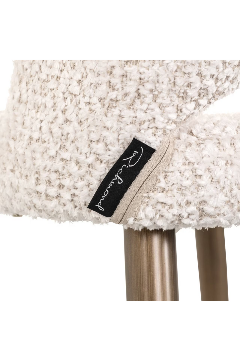 Tabouret de comptoir bouclé crème | Richmond Delphine | Meubleluxe.fr