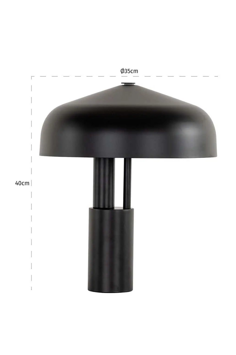 Lampe de table chapeau en laiton noir | Richmond Linzy | Meubleluxe.fr