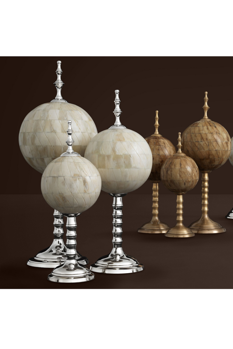 Globes décoratifs en os blanc (lot de 3) | Eichholtz Leonardo  | Meubleluxe.fr