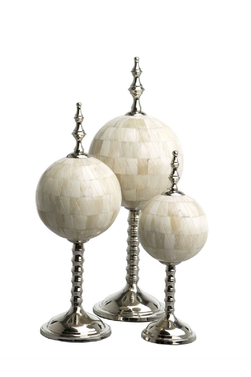 Globes décoratifs en os blanc (lot de 3) | Eichholtz Leonardo  | Meubleluxe.fr