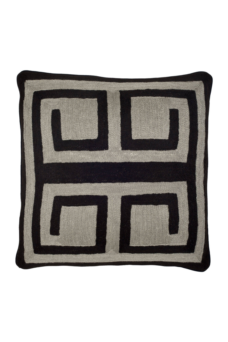 Coussin laine noir formes géométriques | Eichholtz Bliss | Meubleluxe.fr
