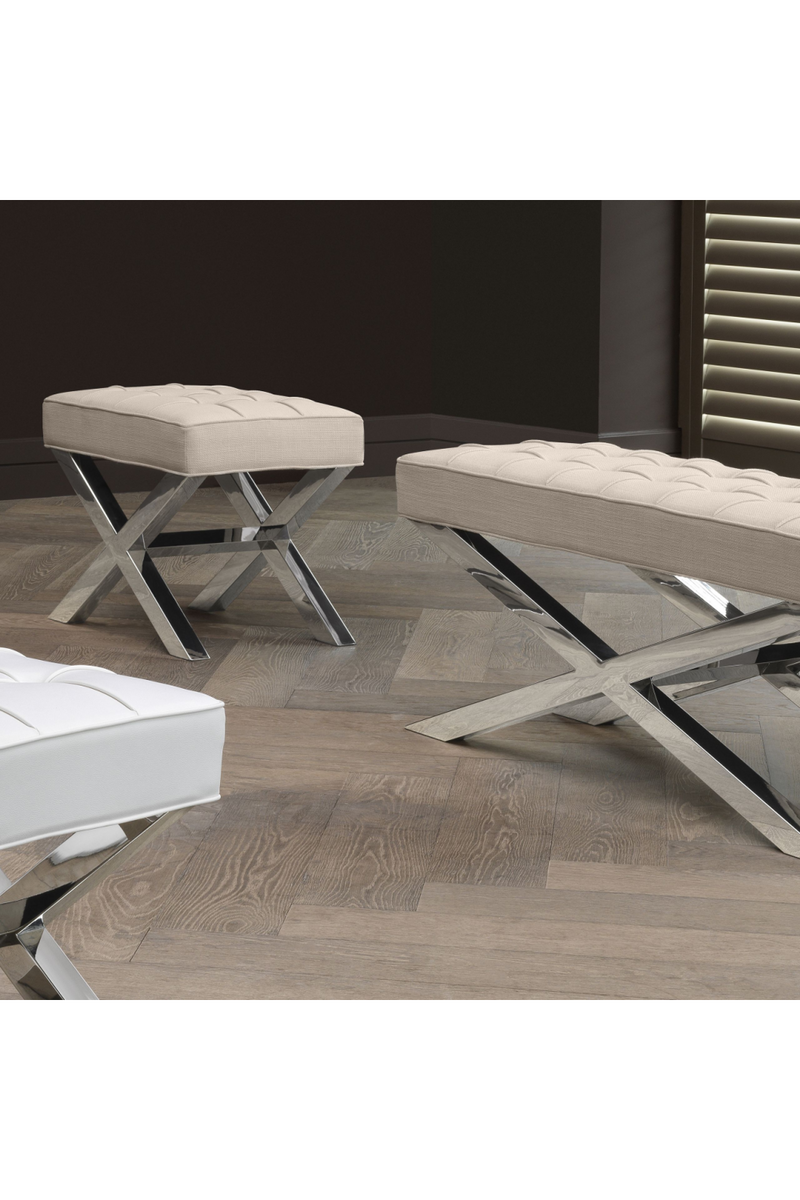 Repose-pieds en X beige | Eichholtz Beekman