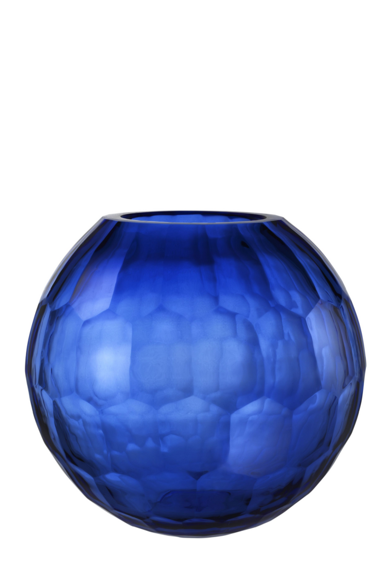 Vase en verre bleu -L- | Eichholtz Feeza | Meubleluxe.fr