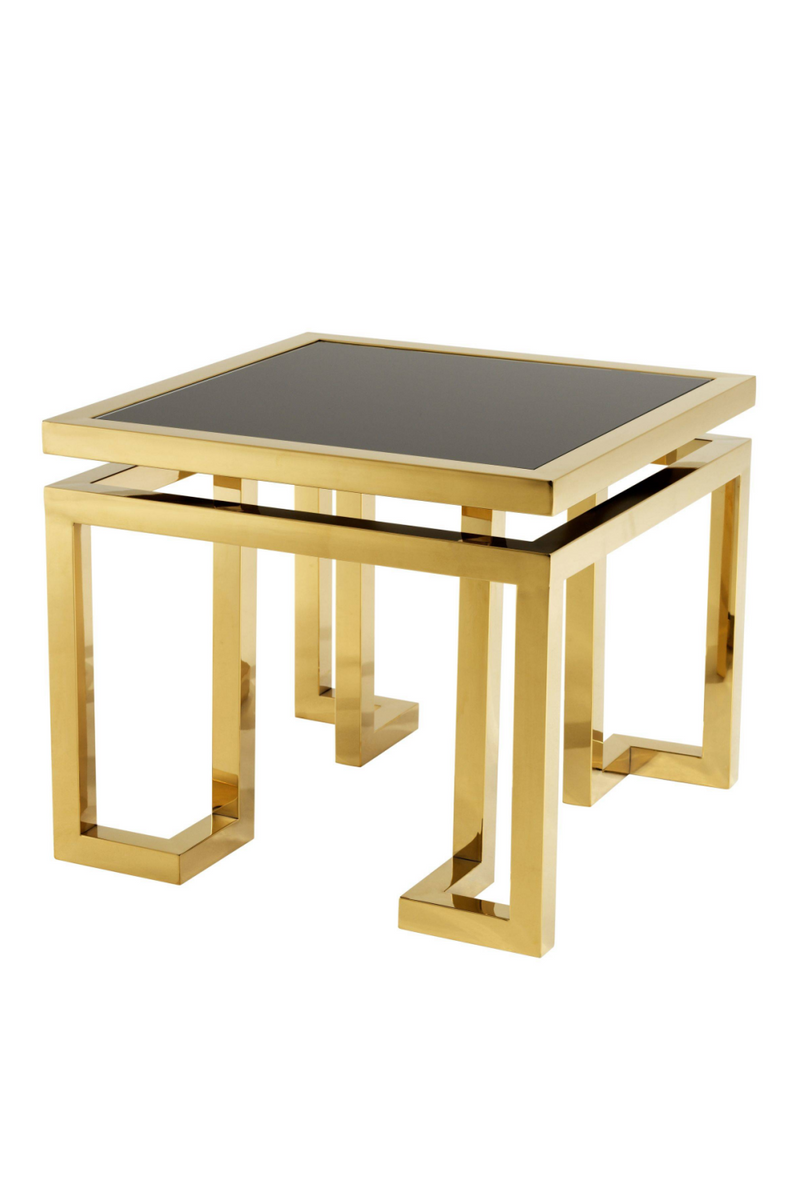 Table d'appoint carrée en laiton brossé | Eichholtz Palmer | Meubleluxe.fr