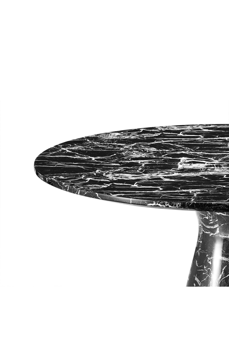 Table de salle à manger ronde en marbre noire | Eichholtz Turner | Meubleluxe.fr