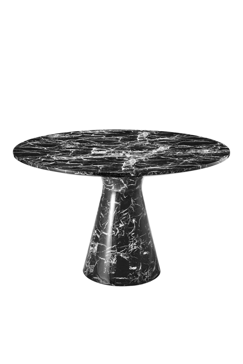 Table de salle à manger ronde en marbre noire | Eichholtz Turner | Meubleluxe.fr