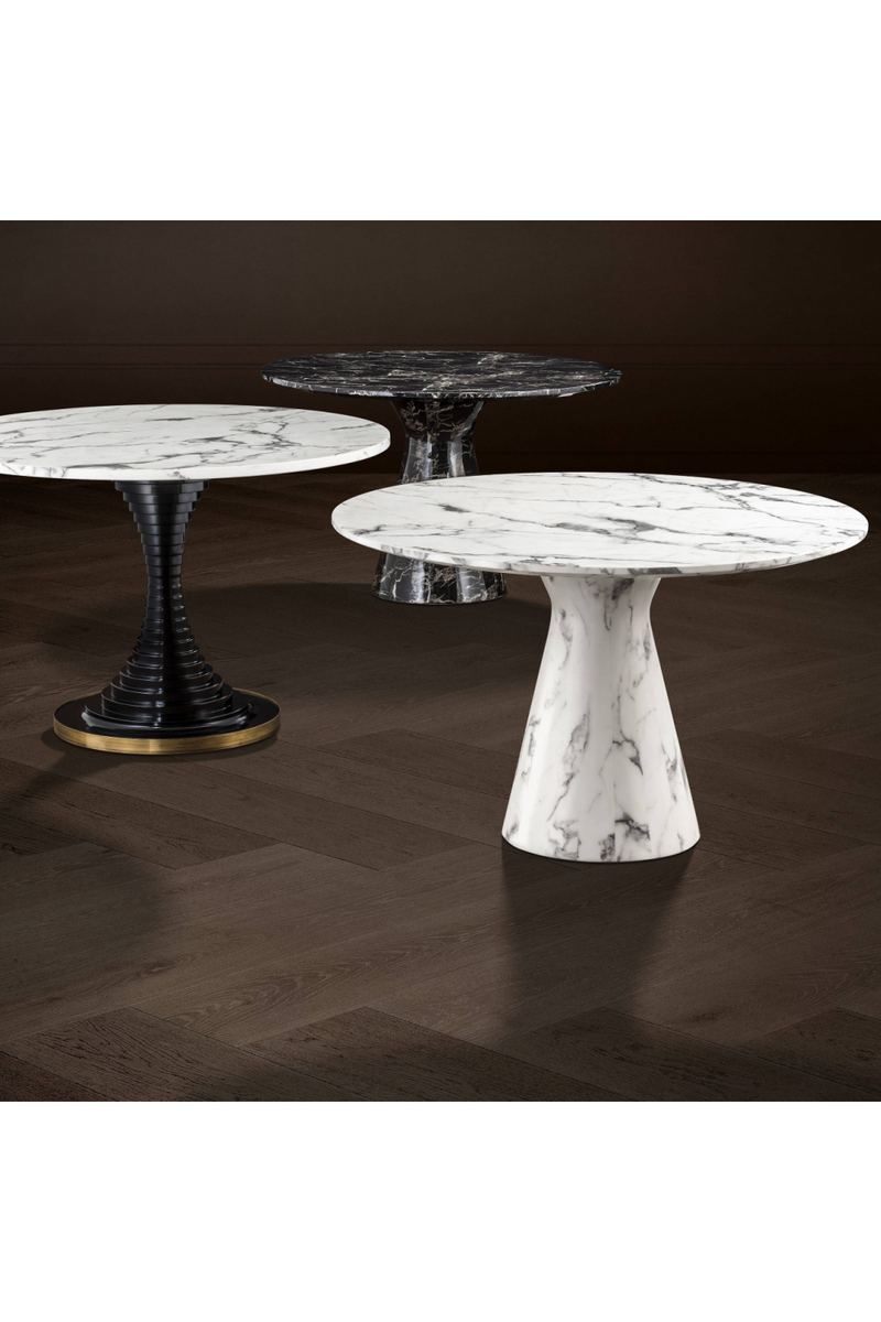 Table ronde en marbre blanc | Eichholtz Turner | Meubleluxe.fr