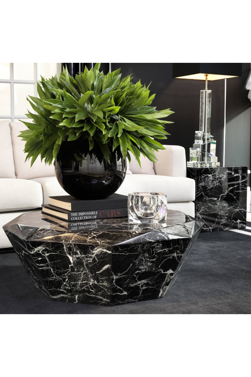 Table basse en marbre noir | Eichholtz Diamond | Meubleluxe.fr