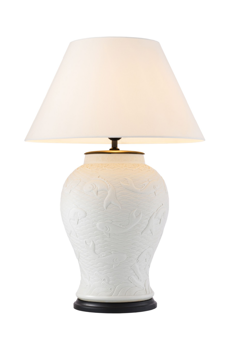 Lampe en céramique blanche | Eichholtz Dupoint | Meubleluxe.fr