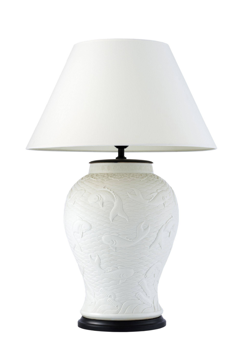 Lampe en céramique blanche | Eichholtz Dupoint | Meubleluxe.fr