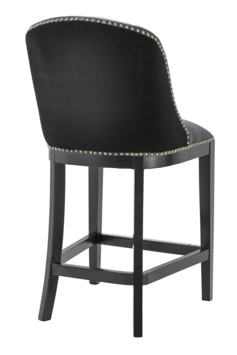 Chaise de bar matelassée noire | Eichholtz Balmore | Meubleluxe.fr
