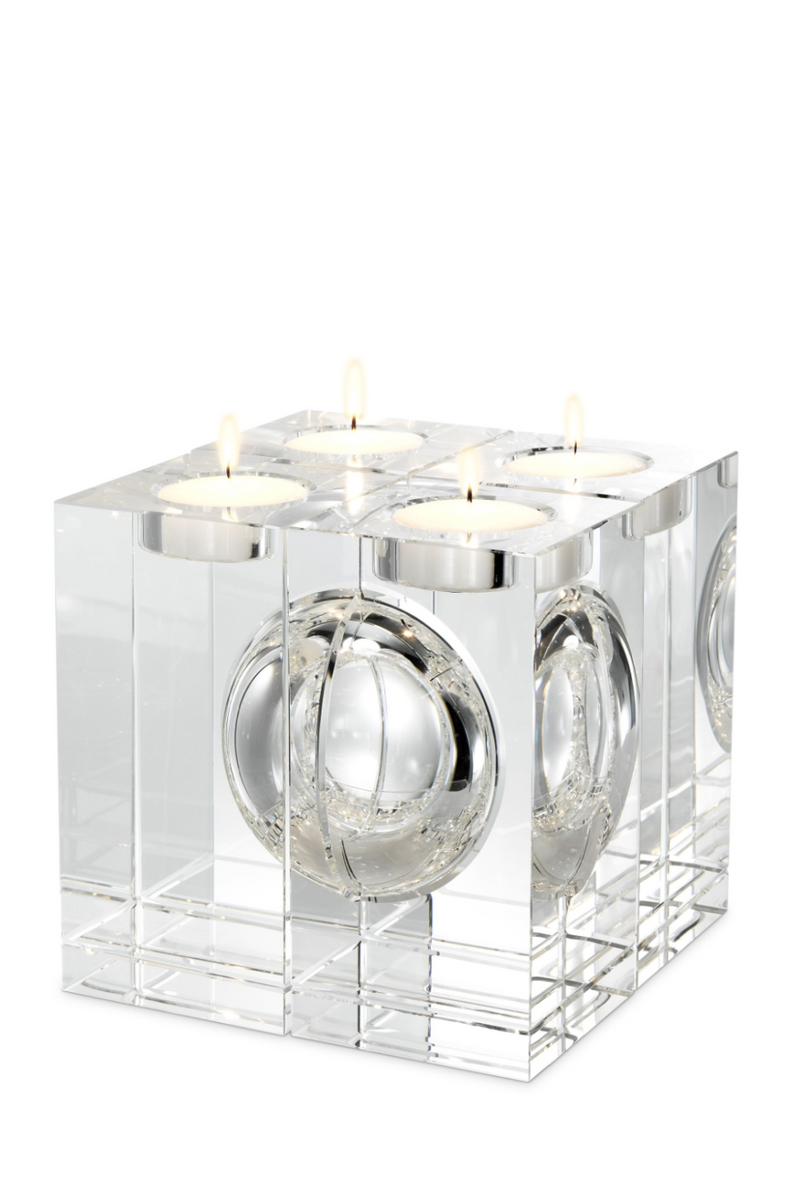 Porte-bougies en cristal (lot de 4) | Eichholtz Argenta | Meubleluxe.fr