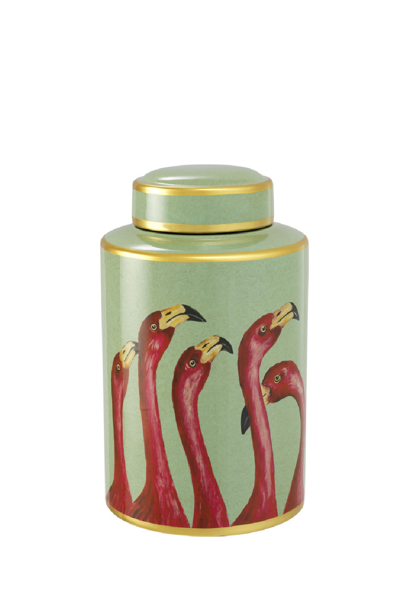 Pots en porcelaine imprimé | Eichholtz Flamingo | Meubleluxe.fr