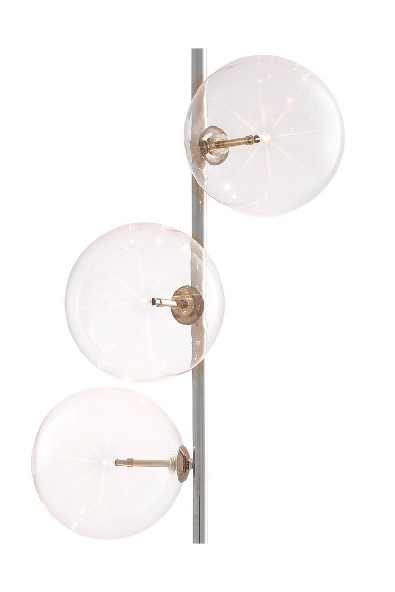Lampadaire argenté à boules en verre | Eichholtz Tempo | Meubleluxe.fr