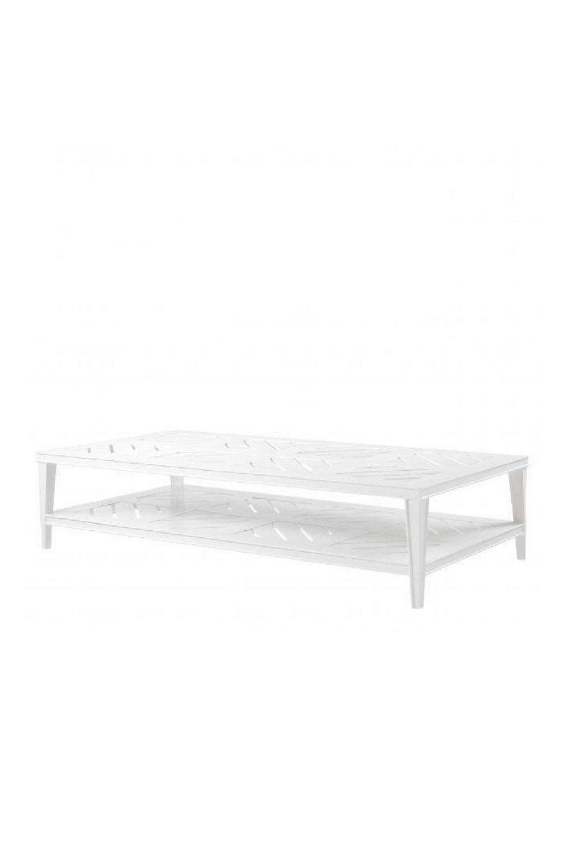 Table basse rectangulaire laquée blanc | Eichholtz Bell Rive | Meuble Luxe