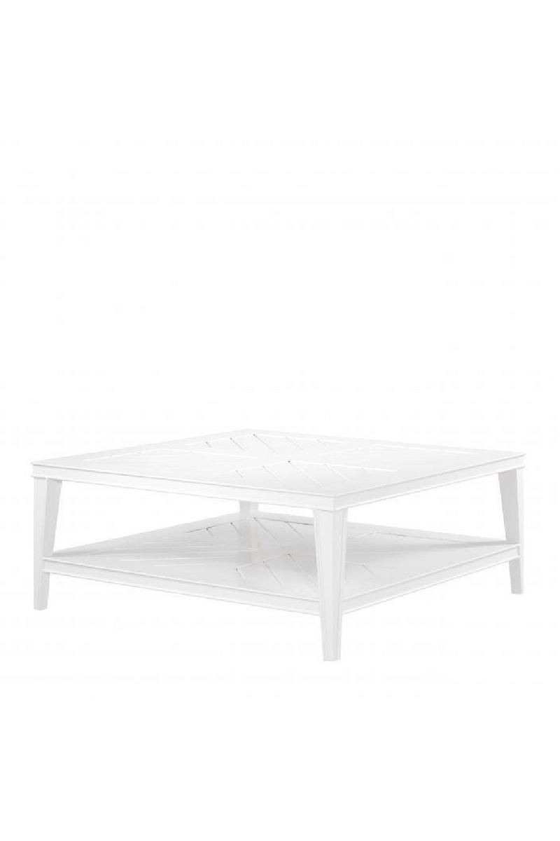 Table basse carrée laqué blanc | Eichholtz Bell Rive | Meubleluxe.fr