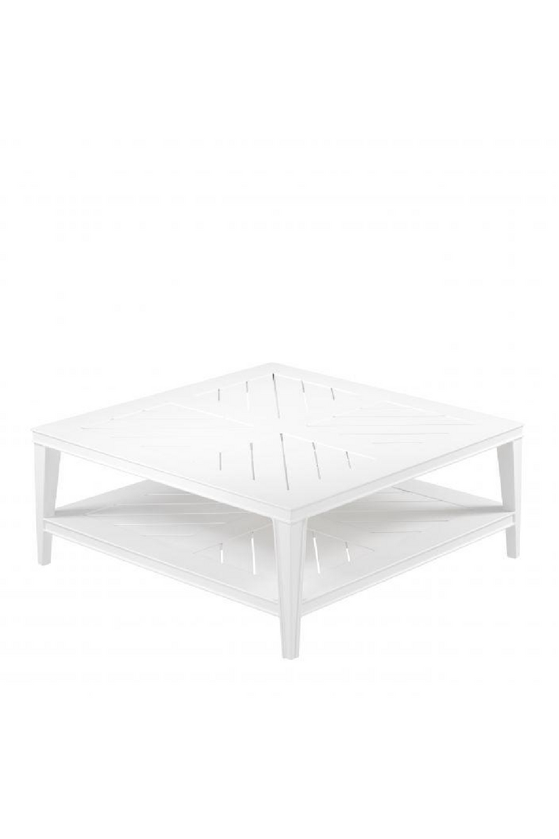 Table basse carrée laqué blanc | Eichholtz Bell Rive | Meubleluxe.fr