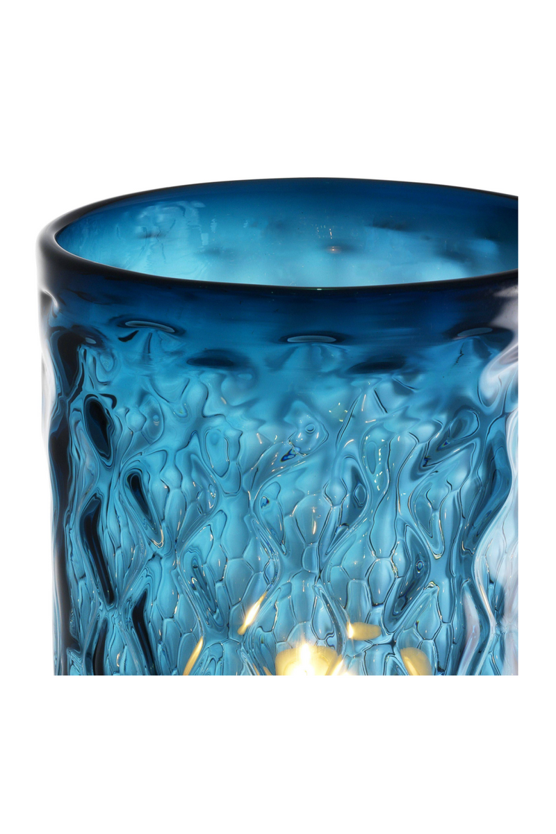 Photophore en verre bleu -L- | Eichholtz Aquila | Meubleluxe.fr