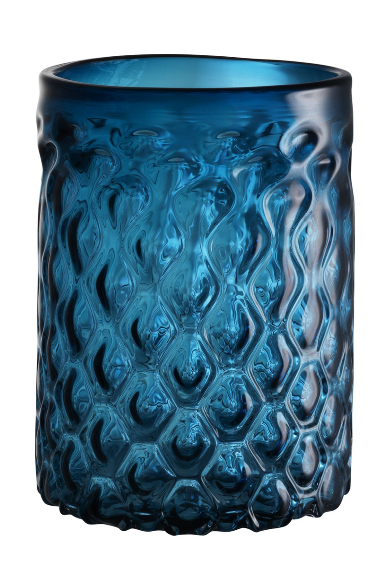 Photophore en verre bleu -S- | Eichholtz Aquila | Meubleluxe.fr