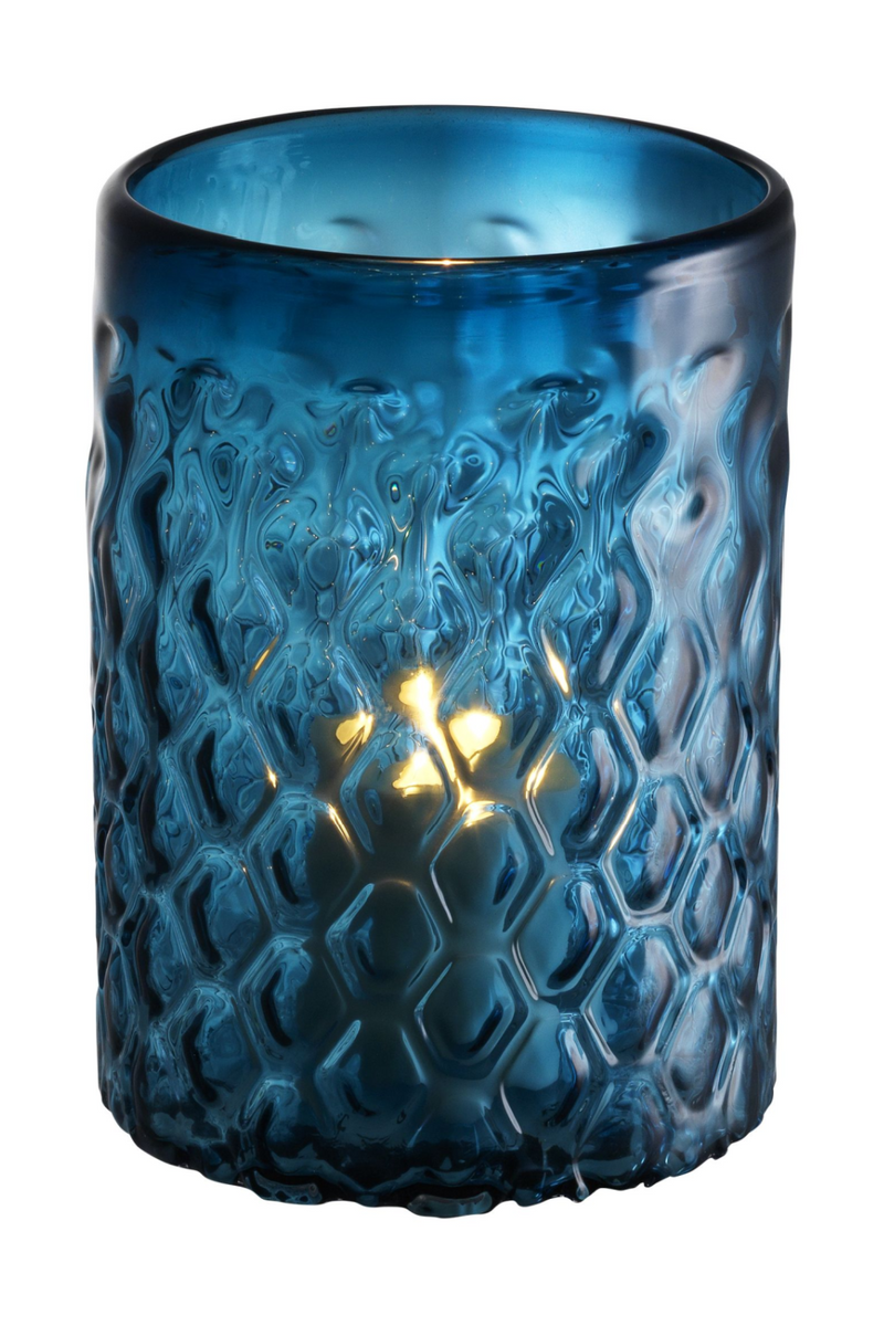 Photophore en verre bleu -S- | Eichholtz Aquila | Meubleluxe.fr