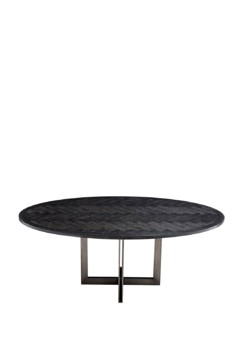 Table de salle à manger ovale en bois fumé | Eichholtz Melchior | Meubleluxe.fr
