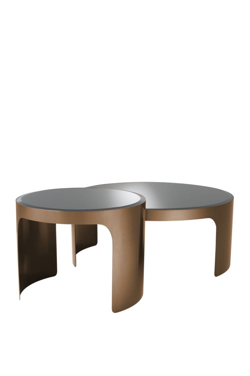 Table basse ronde en cuivre (lot de 2) | Eichholtz Piemonte | Meubleluxe.fr