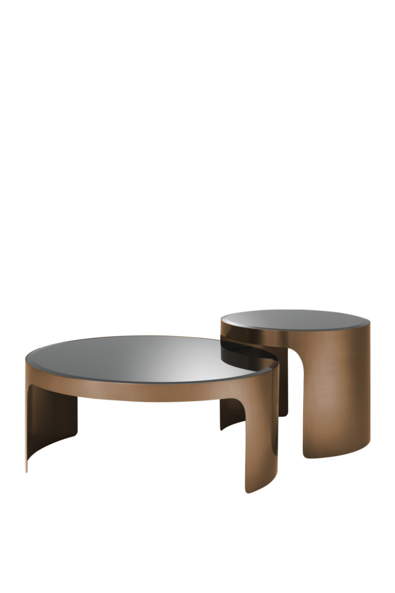 Table basse ronde en cuivre (lot de 2) | Eichholtz Piemonte | Meubleluxe.fr