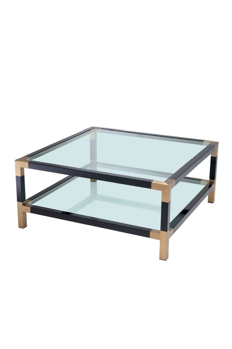 Table basse noire en verre | Eichholtz Royalton | Meubleluxe.fr