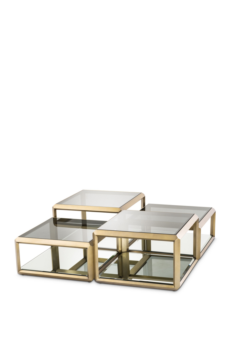 Table basse dorée en verre (lot de 4) | Eichholtz Callum   | Meubleluxe.fr