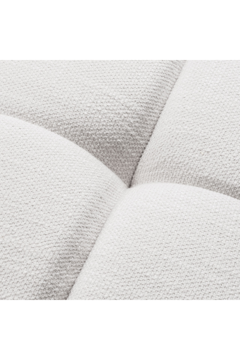 Tabouret blanc en tissu matelassé | Eichholtz Aurelio | Meubleluxe.fr