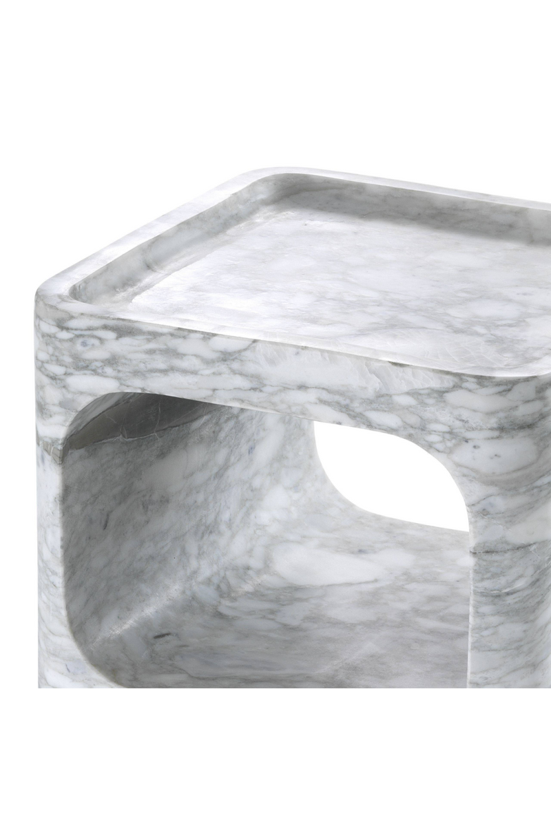 Table d’appoint en marbre blanc | Eichholtz Adler | Meubleluxe.fr