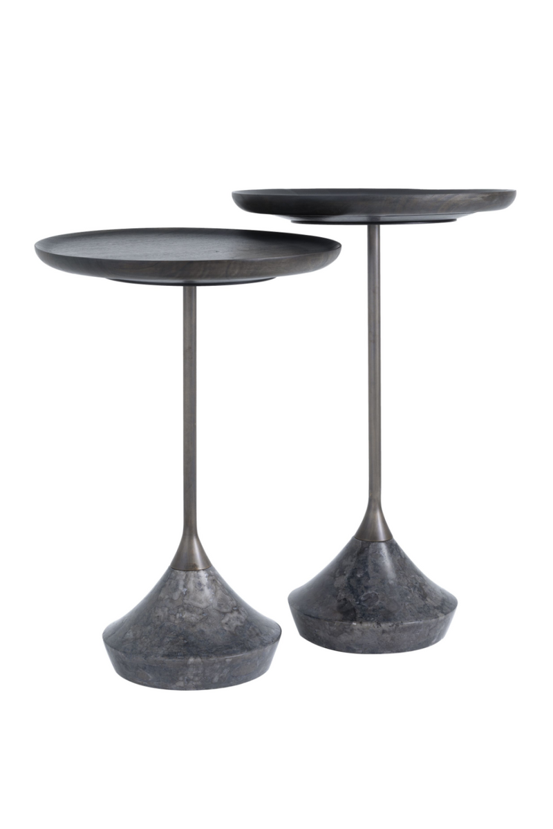Table d'appoint en marbre gris (lot de 2) | Eichholtz Puglia | Meubleluxe.fr