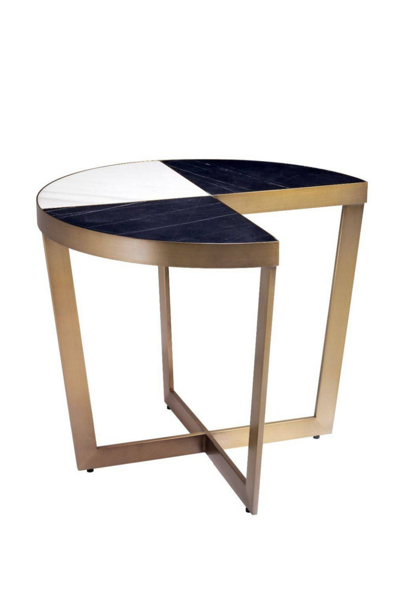 Table d'appoint dorée en marbre | Eichholtz Turino | Meubleluxe.fr