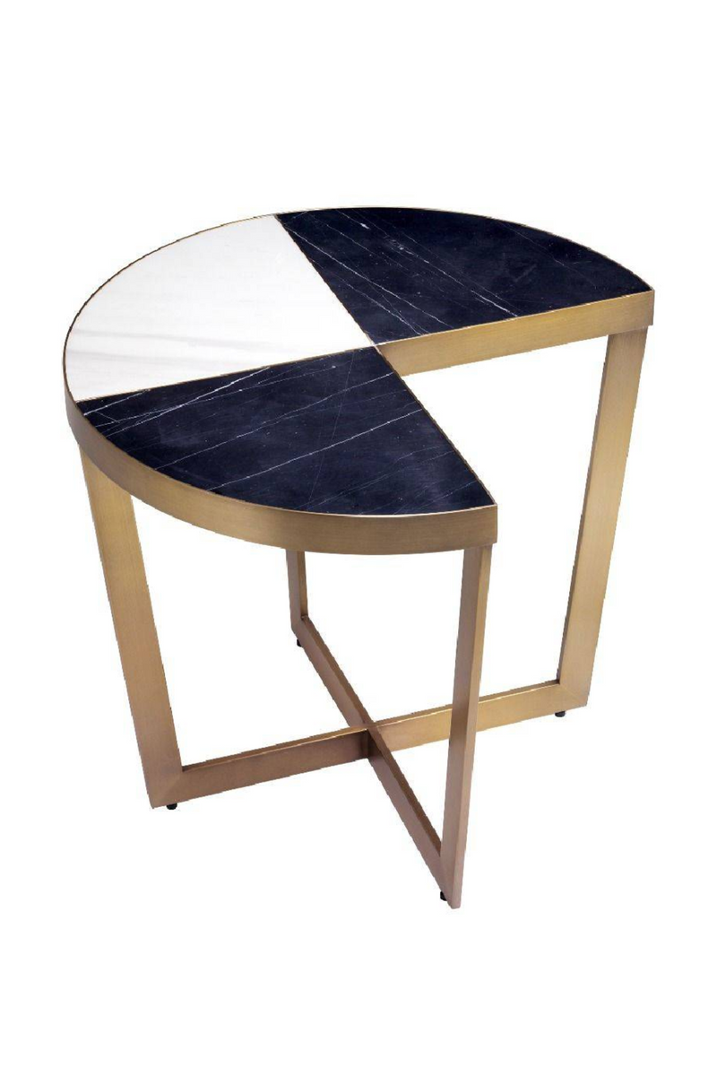 Table d'appoint dorée en marbre | Eichholtz Turino | Meubleluxe.fr