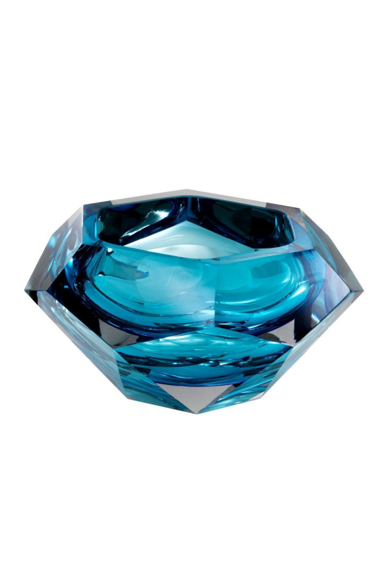 Bol artisanal en cristal bleu clair | Eichholtz Las Hayas | Meubleluxe.fr