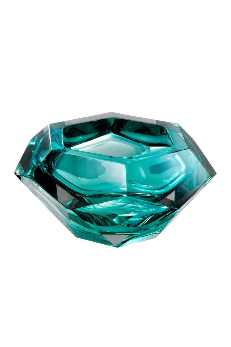 Bol artisanal en cristal bleu turquoise | Eichholtz Las Hayas | Meubleluxe.fr