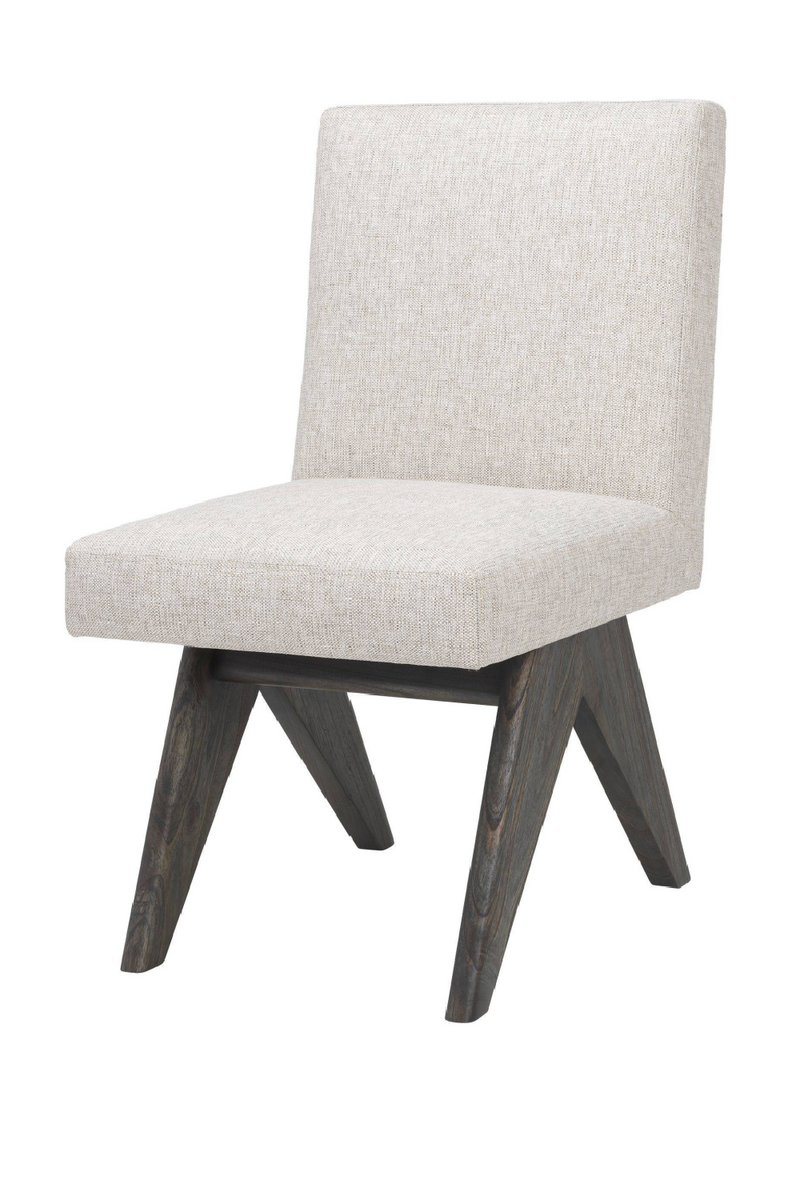Chaise blanche en tissu naturel | Eichholtz Érudit | Meubleluxe.fr