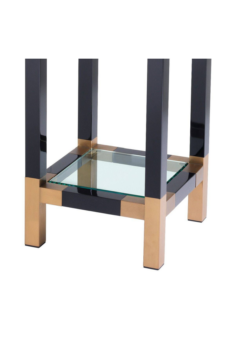 Table d'appoint noire en verre | Eichholtz Royalton | Meubleluxe.fr