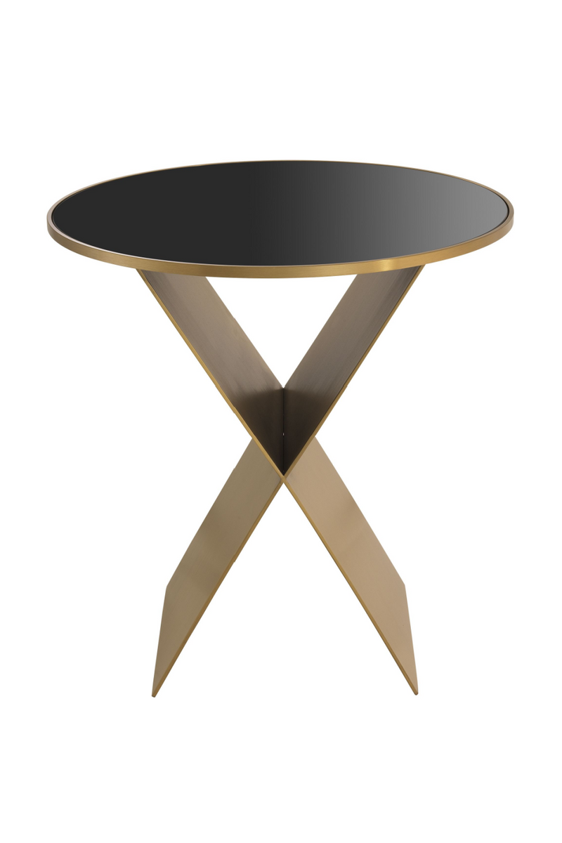 Table d'appoint ronde en laiton à pieds en X | Eichholtz Fitch S | Meubleluxe.fr