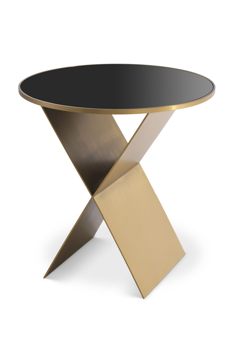 Table d'appoint ronde en laiton à pieds en X | Eichholtz Fitch S | Meubleluxe.fr
