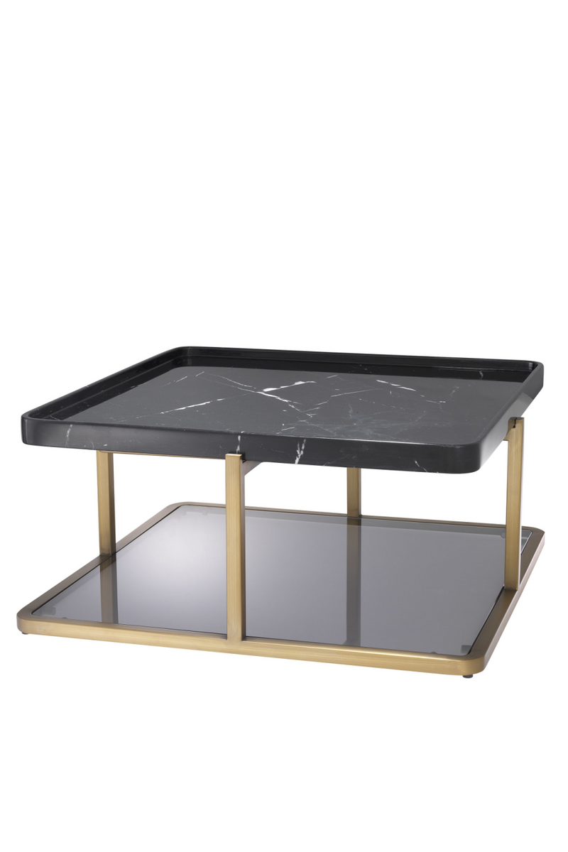 Table basse carrée en marbre noir | Eichholtz Grant | Meubleluxe.fr