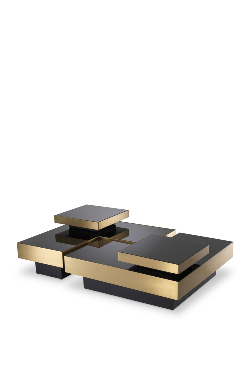 Table basse noire et dorée (lot de 4) | Eichholtz Nio | Meubleluxe.fr