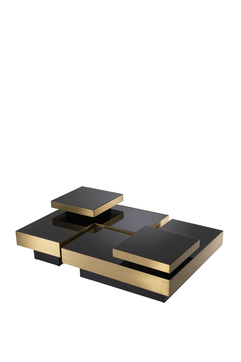 Table basse noire et dorée (lot de 4) | Eichholtz Nio | Meubleluxe.fr