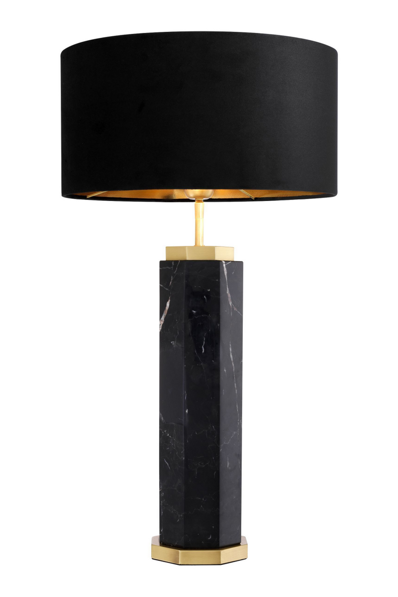 Lampe de table en marbre noir | Eichholtz Newman | Meubleluxe.fr