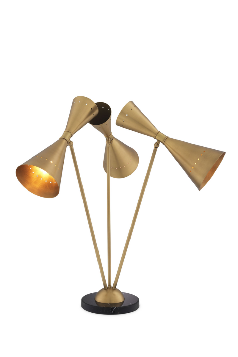 Lampe de table triple sablier en laiton | Eichholtz Omnia | Meubleluxe.fr