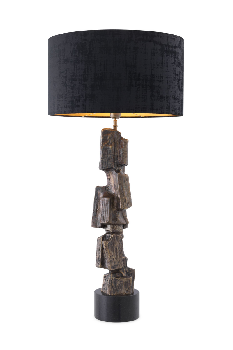 Lampe noire laiton et granit | Eichholtz Noto | Meubleluxe.fr