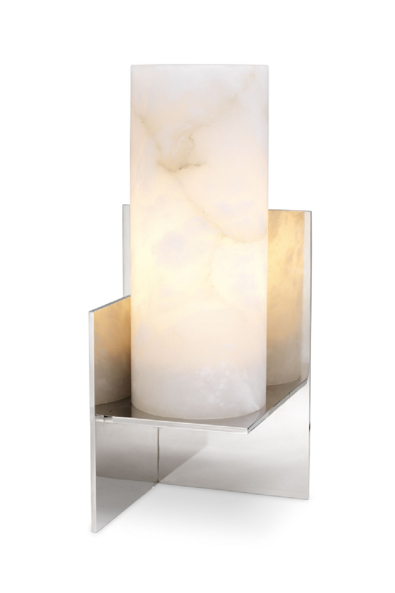 Lampe de table argentée en albâtre | Eichholtz Frisco | Meubleluxe.fr