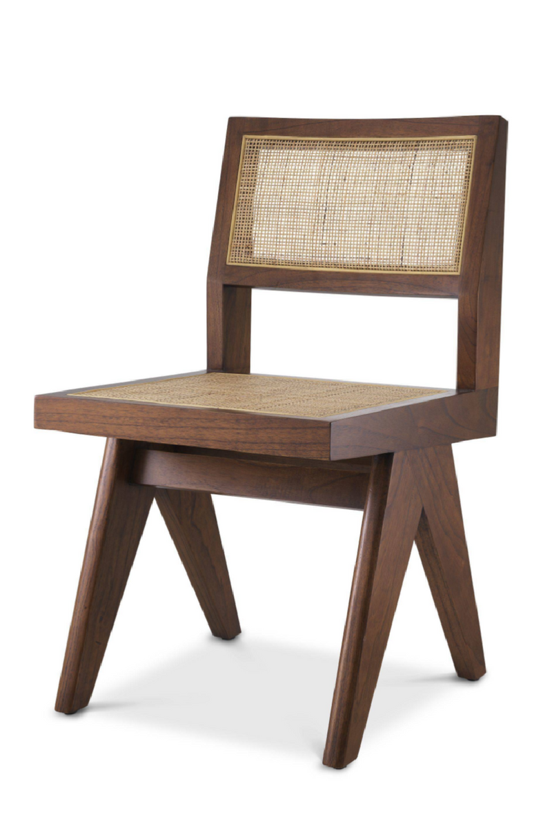 Chaise marron en bois et rotin | Eichholtz Niclas | Meubleluxe.fr